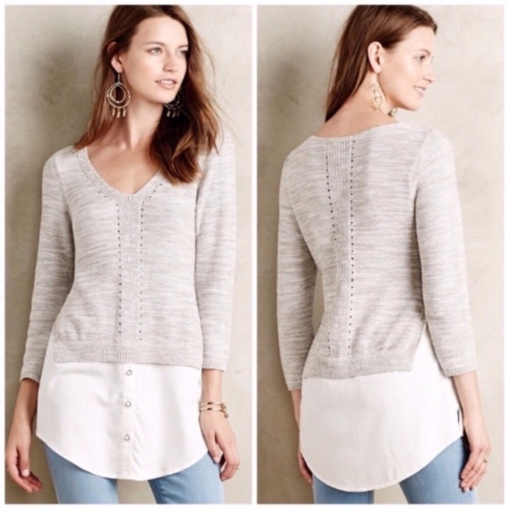 Anthropologie Moth Aslin Layered Tunic Sweater XS
